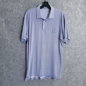 B DRADDY SPORT Polo Shirt Men's XL Blue‎ Striped Print Golf Performance Stretch